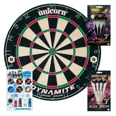 Unicorn Dynamite Startpakke (Dartskive, 2 sæt pile og tilbehør)