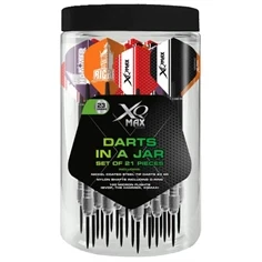 Krukke med 7 sæt messing dartpile 