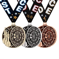Dartmedaljer - Guld/Sølv/Bronze