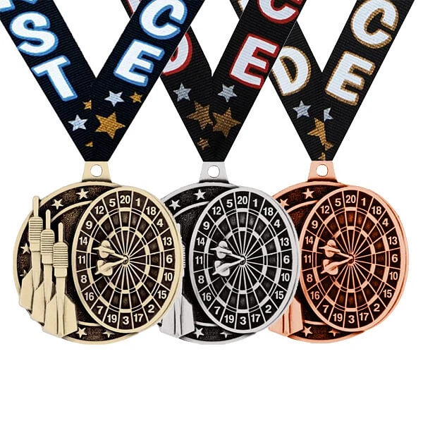 Dartmedaljer - Guld/Sølv/Bronze